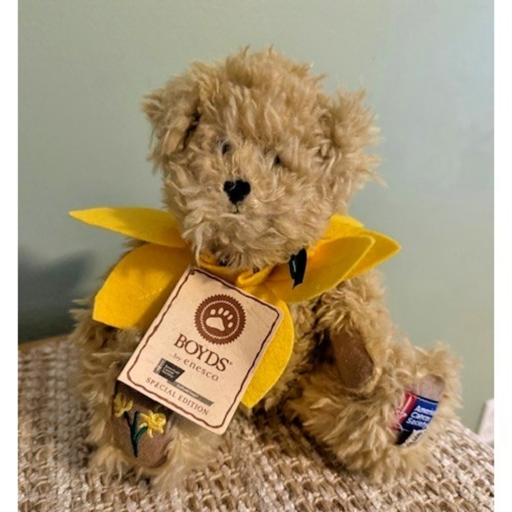 Boyds Bear American Cancer Society Daffodil Days Liv N Hope 8" Tall